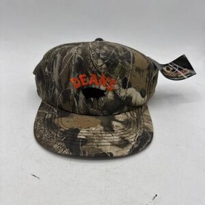 Vintage Mossy Oak Camo Snapback Hat YoungAn Dean's Sausage 90s Cap